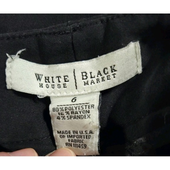 White House Black Market Pants 6 Black Straight Leg Dress Trousers - Picture 2 of 3